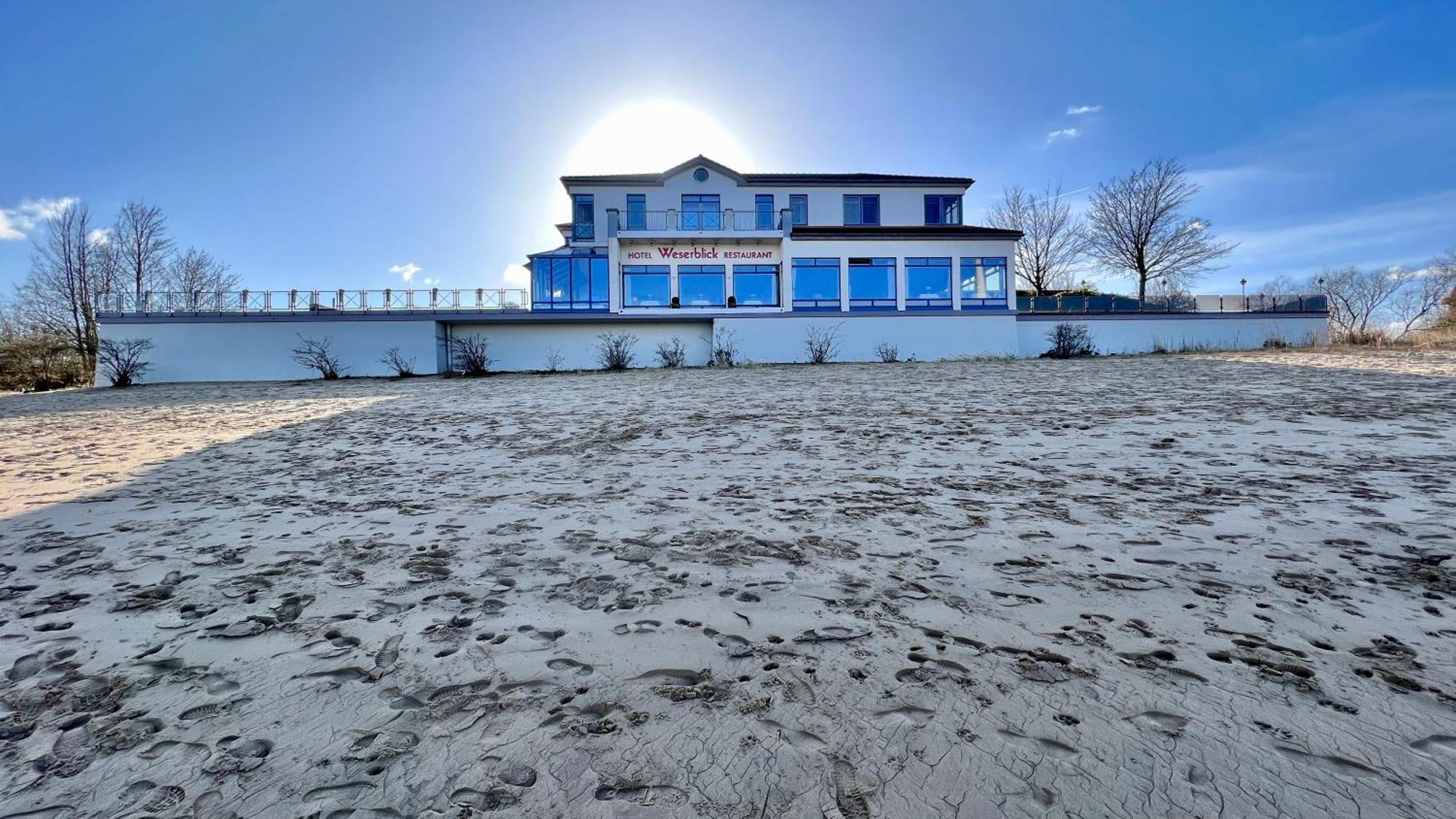 Gaestehaus Weserblick Am Weser-Sandstrand Berne المظهر الخارجي الصورة